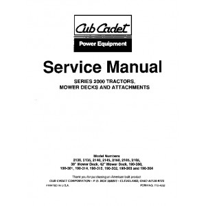 Cub Cadet 2000 Series Service Manual