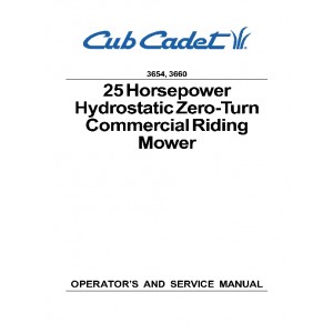 Cub Cadet 3654,3660 Operation & Service Manual