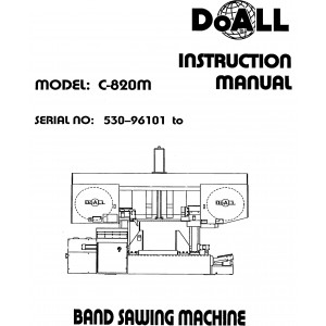 DoAll Band Saw Operators Manual Model No. C-820M