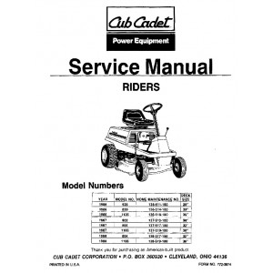 Cub Cadet 526,830,1136,802,804,1106 Service Manual