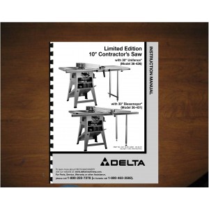 Delta 10" Table Saw Instruction Manual Model No. 34-426