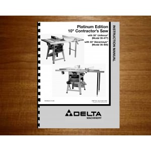 Delta 10" Table Saw Instruction Manual Model No. 36-477 - 36-485