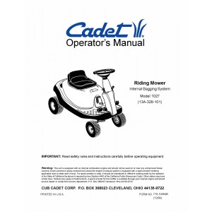 Cub Cadet Owners Manual Model No. 1027 (13A-328-101)