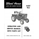 Wheel Horse 953 Operators,service,parts Manual