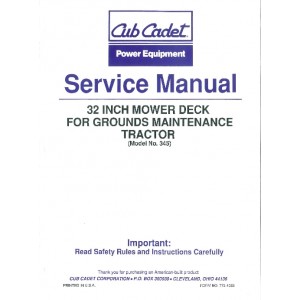 Cub Cadet Service Manual for No. 345 Mower Deck