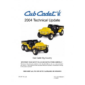 Cub Cadet Big Country 6 x 2 2004 Technical Update