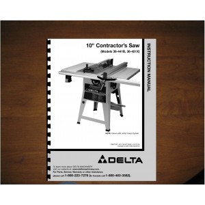 Delta 10" Table Saw Instruction Manual Model No. 36-441B - 36-451X