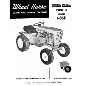 Wheel Horse Raider 10 1-6041-P Owner's Manual